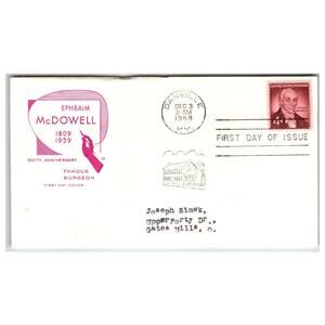 Scott #1138 1959 Ephraim McDowell 4c Surgeon First Day Cover FDC